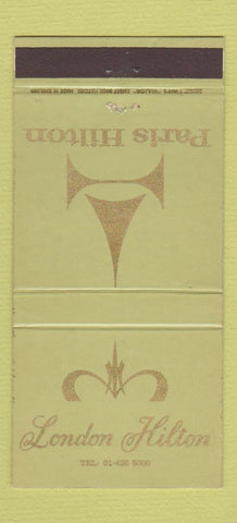 Matchbook Cover - London Hilton Paris 30 Strike GREEN