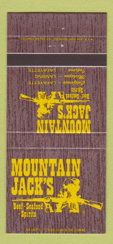 Matchbook Cover - Mountain Jack's Lafayette CA IN Lansing MI 30 Strike