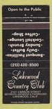 Matchbook Cover - Lakewood Country Club Lakewood CA 30 Strike
