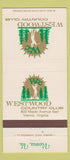 Matchbook Cover - Westwood Country Club Vienna VA 30 Strike
