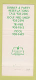 Matchbook Cover - Westwood Country Club Vienna VA 30 Strike