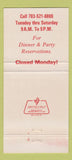 Matchbook Cover - Army Navy Country Club 30 Strike