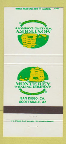 Matchbook Cover - Monterey Whaling San Diego CA Scottsdale AZ 30 Strike