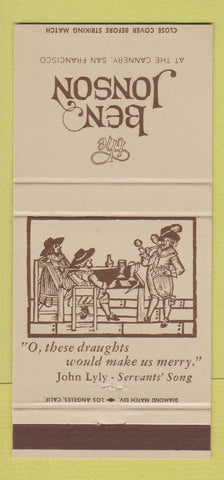 Matchbook Cover - Ben Jonson San Francisco CA 30 Strike