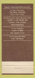 Matchbook Cover - Ben Jonson San Francisco CA 30 Strike