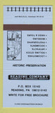 Matchbook Cover - Reading Company Technical Historic Society PA 30 Strike BLUE