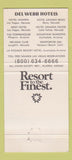 Matchbook Cover - Del Webb's Sahara Casino Las Vegas NV 30 Strike