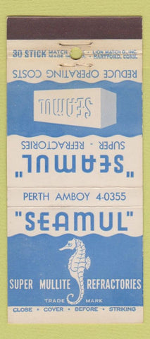 Matchbook Cover - Seamule Refractories seahorse Perth Amboy NJ  30 Stick
