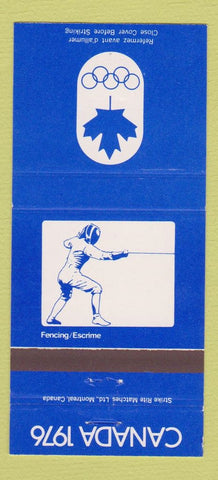 Matchbook Cover - 1976 Olympics Canada Fencing BLUE 30 Strike