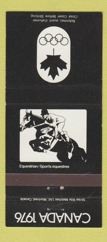 Matchbook Cover - 1976 Olympics Canada Equestrian sports BLACK 30 Strike