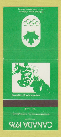 Matchbook Cover - 1976 Olympics Canada Equestrian sports GREEN 30 Strike