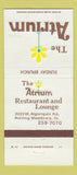 Matchbook Cover - Atrium Restaurant Rolling Meadows IL 30 Strike