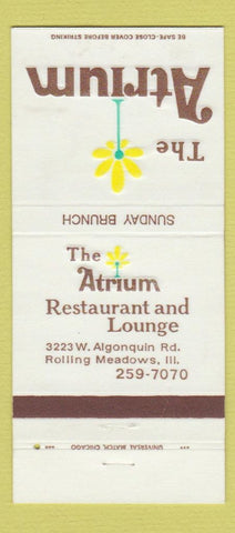 Matchbook Cover - Atrium Restaurant Rolling Meadows IL 30 Strike