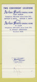 Matchbook Cover - Arthur Smith Funeral Home Port Huron St Clair MI 30 Strike