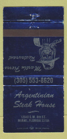 Matchbook Cover - Argentinian Steak House Miami FL WORN 30 Strike