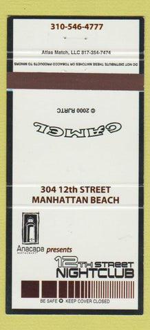 Matchbook Cover - 12 St Night Club Manhattan Beach CA Camel 30 Strike