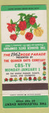 Matchbook Cover - 1962 Rose Bowl Parade CBS TV Quaker Oats 30 Strike