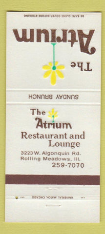 Matchbook Cover - Atrium Restaurant Rolling Meadows IL 30 Strike