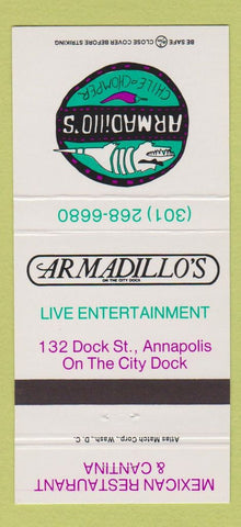 Matchbook Cover - Armadillo's Chile Chomper Mexican Annapolis MD 30 Strike