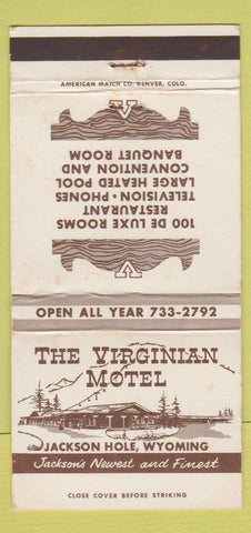 Matchbook Cover - Virginian Motel Jackson Hole WY 30 Strike