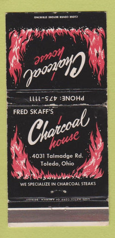 Matchbook Cover - Charcoal House Toledo OH WORN 30 Strike