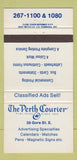 Matchbook Cover - Perth Courier Newspaper ON 30 Strike