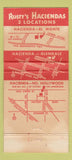 Matchbook Cover - Rusty's Hacienda El Monte Glendale Hollywood CA 30 Strike