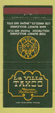 Matchbook Cover - La Villa Taxco Mexican Hollywood Los Angeles CA 30 Strike