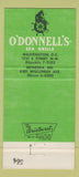 Matchbook Cover - O'Donnell's Sea Grills Washington DC Bethesda MD 30 Strike