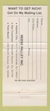 Matchbook Cover - Reese Palley Corp Atlantic City Palm Beach  30 Strike