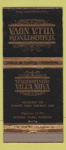 Matchbook Cover - D' Agostino's Villa Nova Winter Park FL 30 Strike