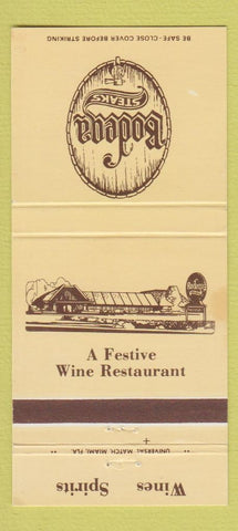 Matchbook Cover - Bodega Steaks Miami Detroit Dallas Orlando  30 Strike