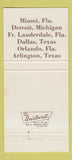 Matchbook Cover - Bodega Steaks Miami Detroit Dallas Orlando  30 Strike