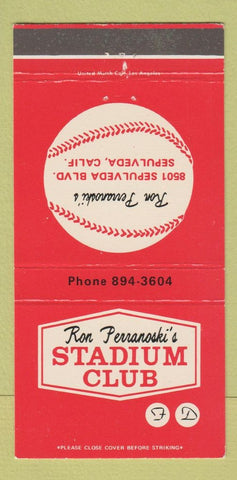 Matchbook Cover - Ron Perranoski's Sepulveda CA baseball 30 Strike