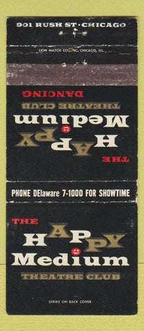 Matchbook Cover - Happy Median Theatre Club Chicago IL WORN 30 Strike