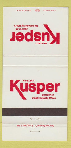 Matchbook Cover - Kusper Election Cook County IL 30 Strike