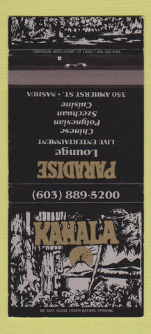 Matchbook Cover - Kahala Paradise Lounge Nashua NH Chinese 30 Strike