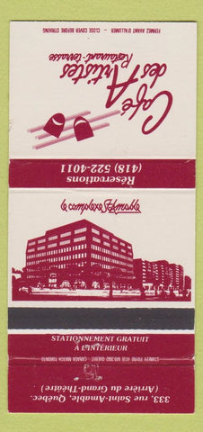 Matchbook Cover - Cafe Des Artistes Restaurant Quebec QC 30 Strike