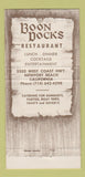 Matchbook Cover - Boon Docks Newport Beach CA 30 Strike