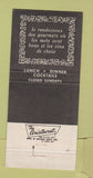 Matchbook Cover - Chez Francois French Washington DC 30 Strike