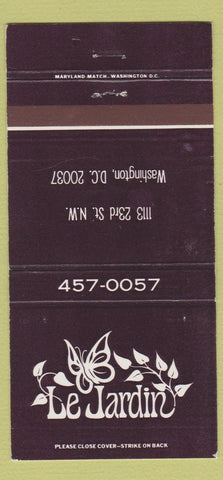 Matchbook Cover - Le Jardin Washington DC 30 Strike