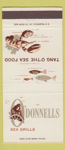 Matchbook Cover - O'Donnell's Sea Grills Washington DC Bethesda MD 30 Strike