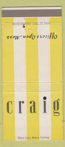 Matchbook Cover - Craig Officers Open Mess 30 Strike