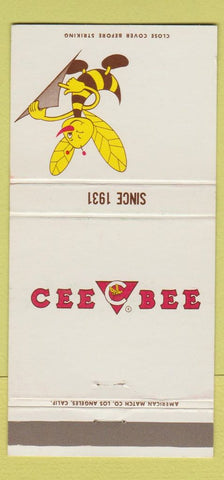 Matchbook Cover - Cee Bee Chemical Downey CA 30 Strike
