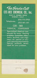 Matchbook Cover - Cee Bee Chemical Downey CA 30 Strike