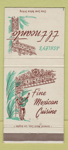 Matchbook Cover - Ashley's El Encanto Mexican Long Beach CA 30 Strike