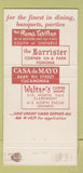 Matchbook Cover - Casa De Mayo Mexican Cucamonga CA 30 Strike