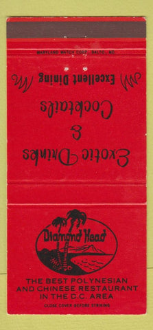 Matchbook Cover - Diamond Head Washington DC Chinese Polynesian 30 Strike