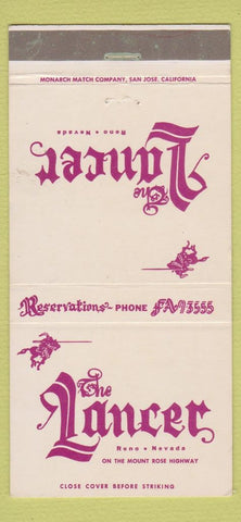 Matchbook Cover - Lancer Reno NV WEAR 30 Strike