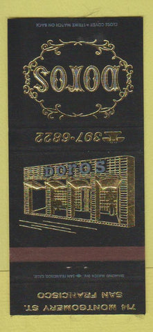 Matchbook Cover - Doros San Francisco CA 30 Strike